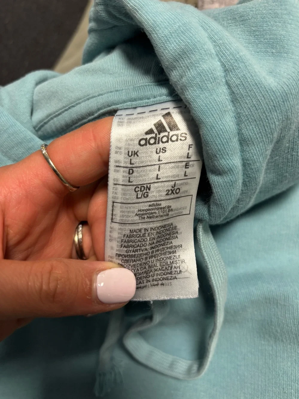 adidas Men's Sage Green Hoodie with Small Logo